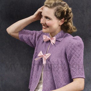 Vintage 1940s Pyjama Set | PDF Knitting Pattern for Romper & Bed Jacket