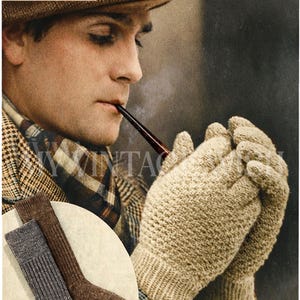 Vintage 1940s Knitting Pattern Men’s Socks and Gloves | Wartime British Knit Pattern