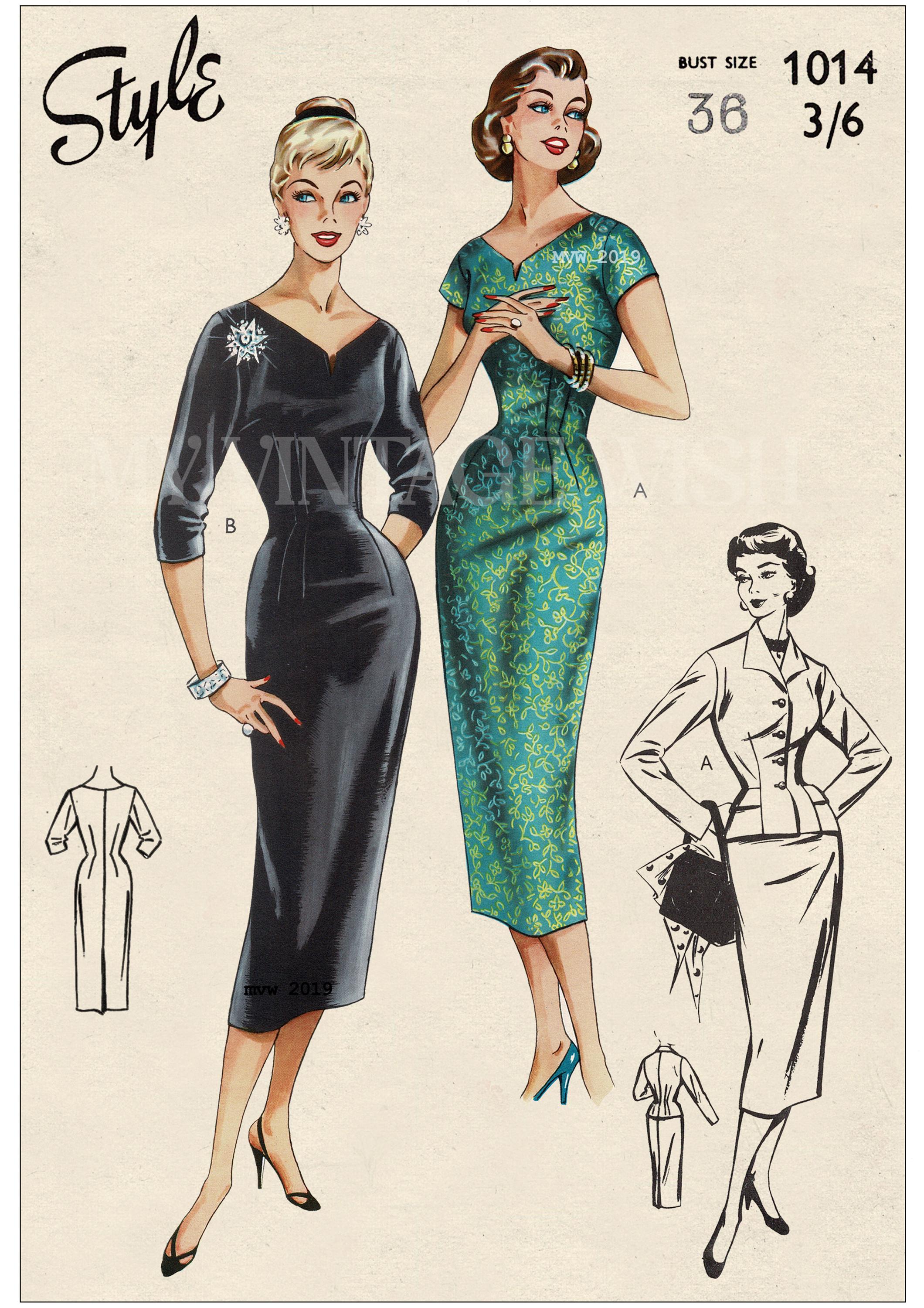 1950s Fitted Dress - Etsy