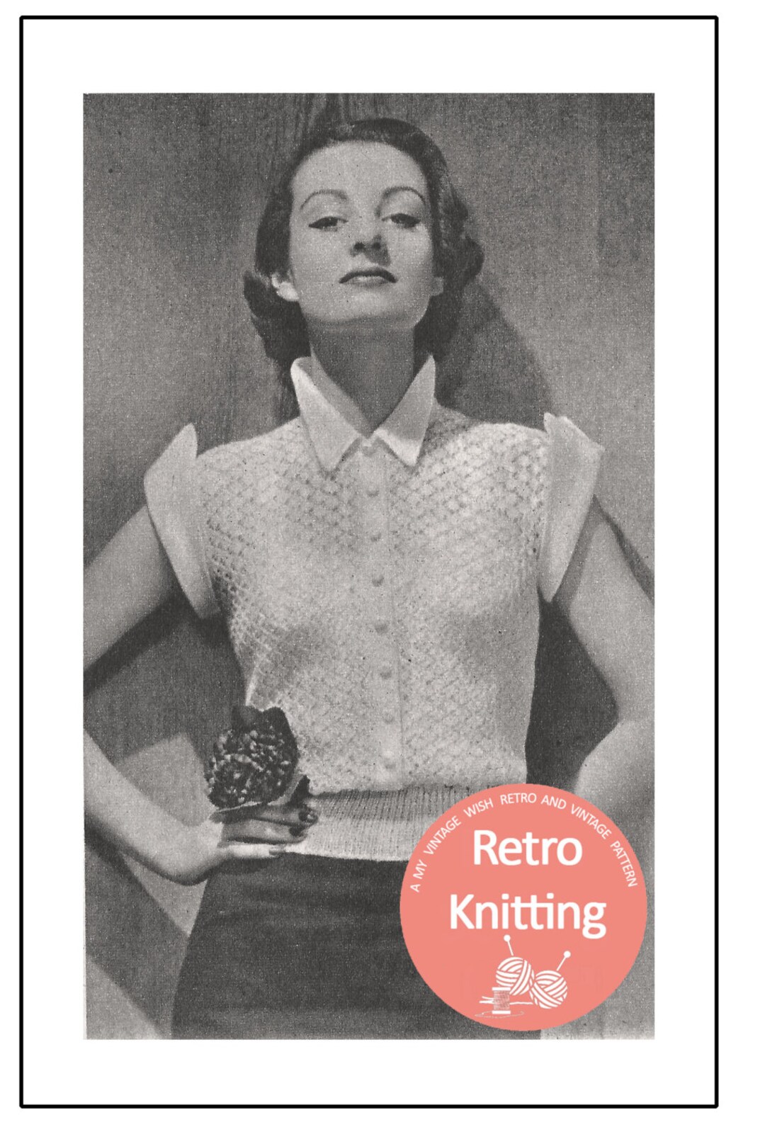 1950s Knitted Blouse Pattern PDF Knitting Pattern PDF - Etsy
