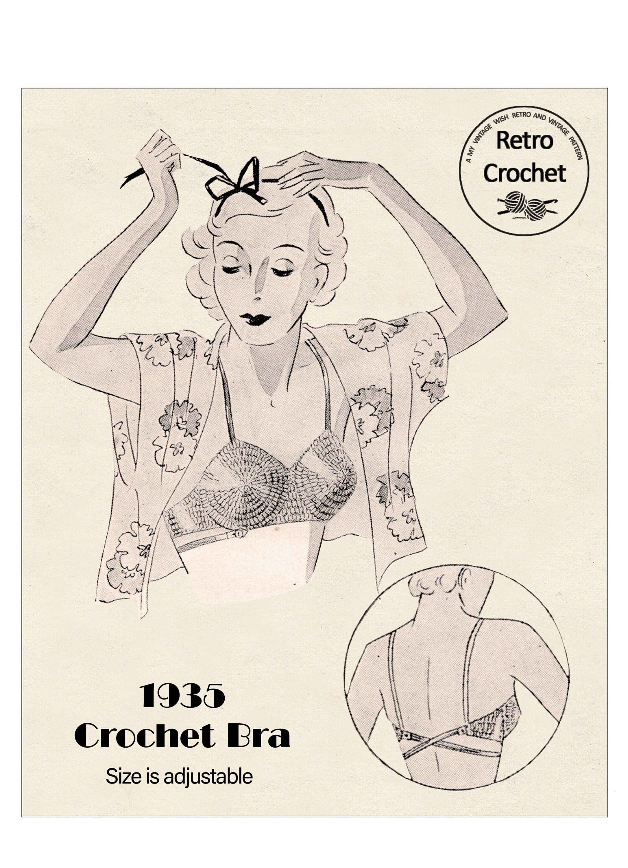 1930s Simple Bra PDF Crochet Pattern 