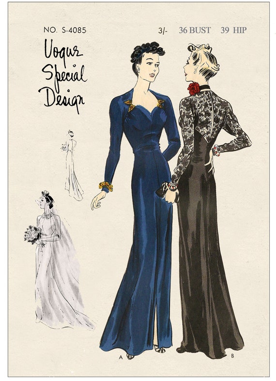 Abito da sera o da sposa anni '30 PDF Stampa Modello a casa