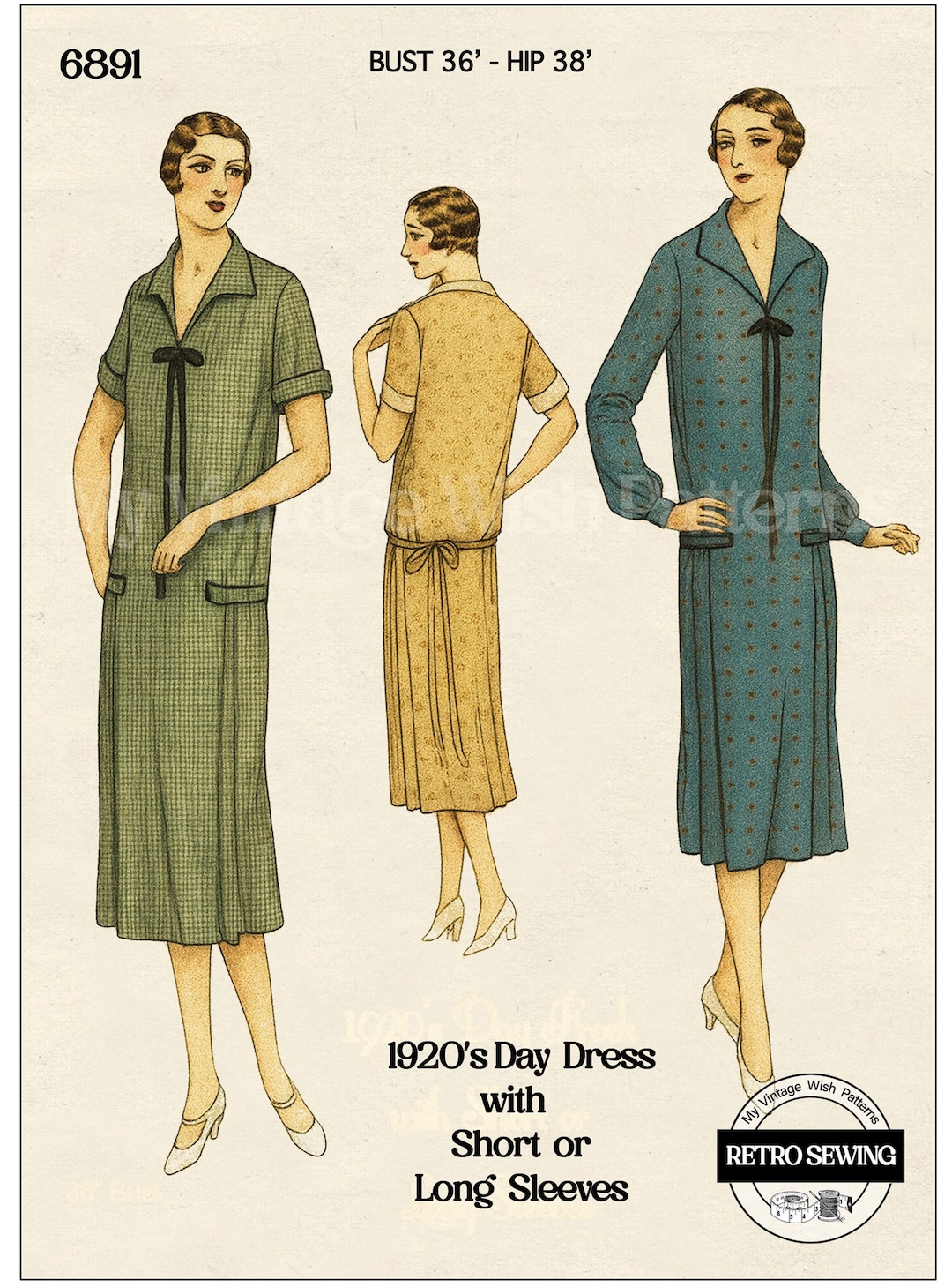 Casual 1920 Costumes Buy 1920s Casual Day Dress PDF Print At Home