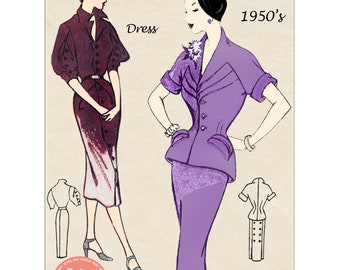 1950 年代のピンナップまたはロカビリー ウィグル スーツのパターンを