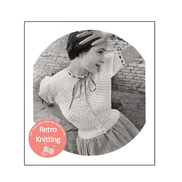 1950's Cute Lace Blouse PDF Knitting Pattern