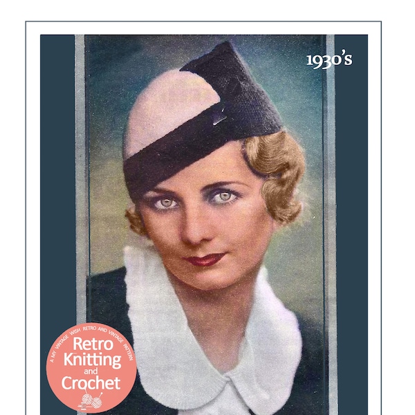 1930s Vamp Style Hat PDF Knitting Pattern