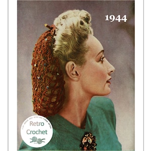 1940's Wartime Crochet Snood Pattern - PDF Instant Download