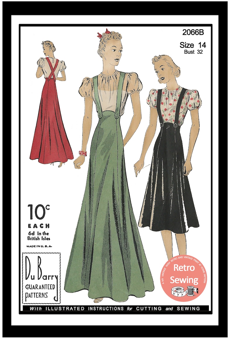 1930s Sewing Patterns- Dresses, Pants, Tops 1930s Blouse and Suspender Skirt Vintage Sewing Pattern - PDF Instant Download $13.04 AT vintagedancer.com