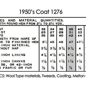 1950s Princess Coat Ready Printed Sewing Pattern Bust 38 image 2