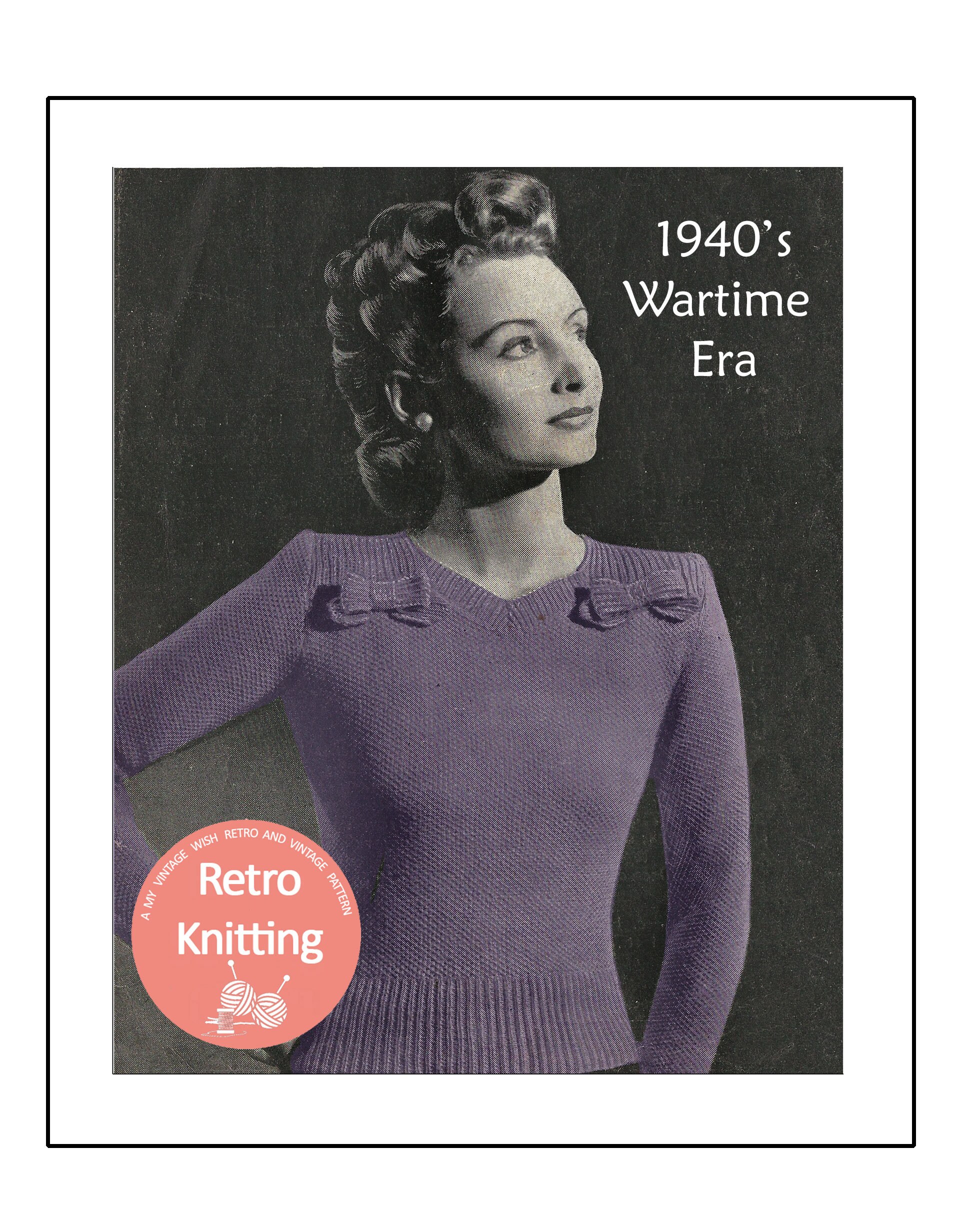 1940s Wartime Sweater Knitting Pattern PDF Instant Download Etsy