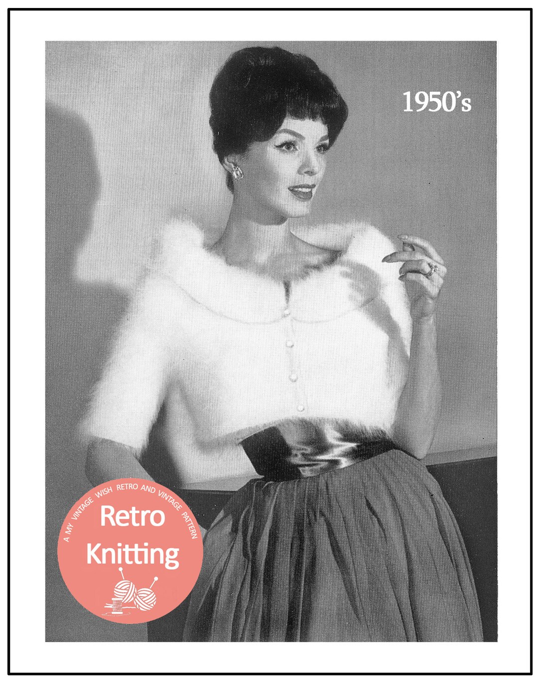 1950's Angora Bolero Knitting Pattern PDF Instant - Etsy