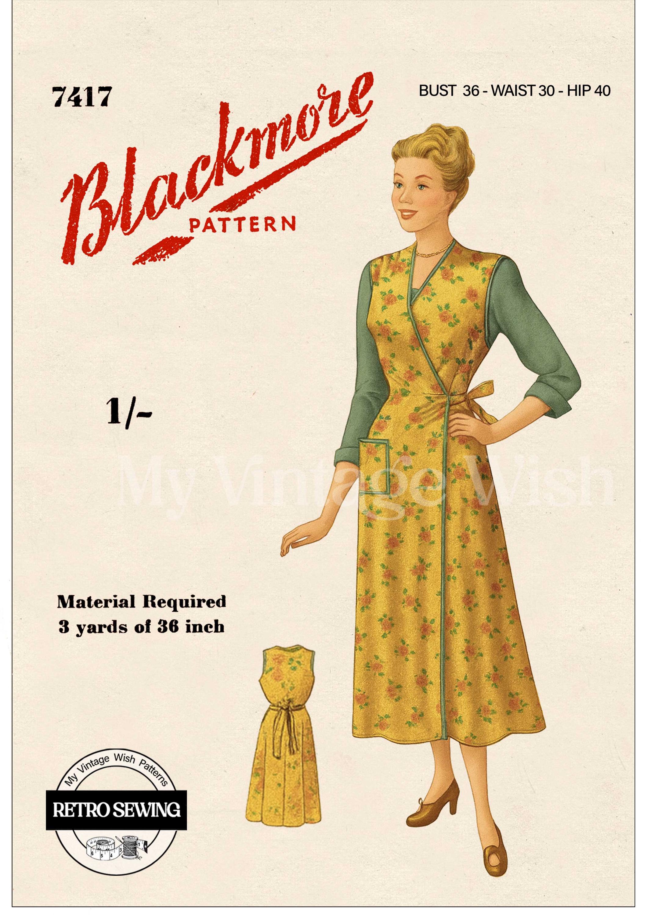 1940 Wrap Around Apron - Etsy