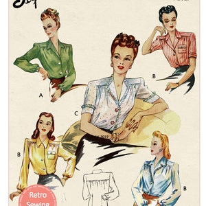 1940s style blouses