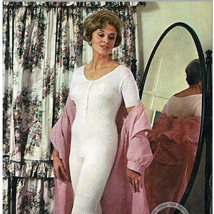 Ladies Winter Thermal Underwear PDF Knitting Pattern Bust 34-42