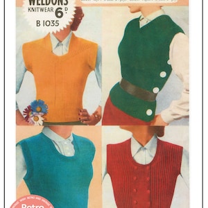 1940&#39;s Lady&#39;s Hug Me Tight Pullovers PDF Knitting Pattern