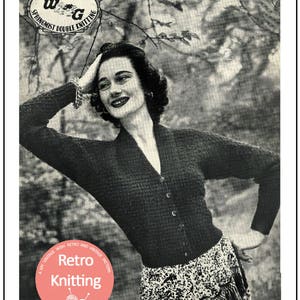 1950's Cropped Cardigan PDF Knitting Pattern -