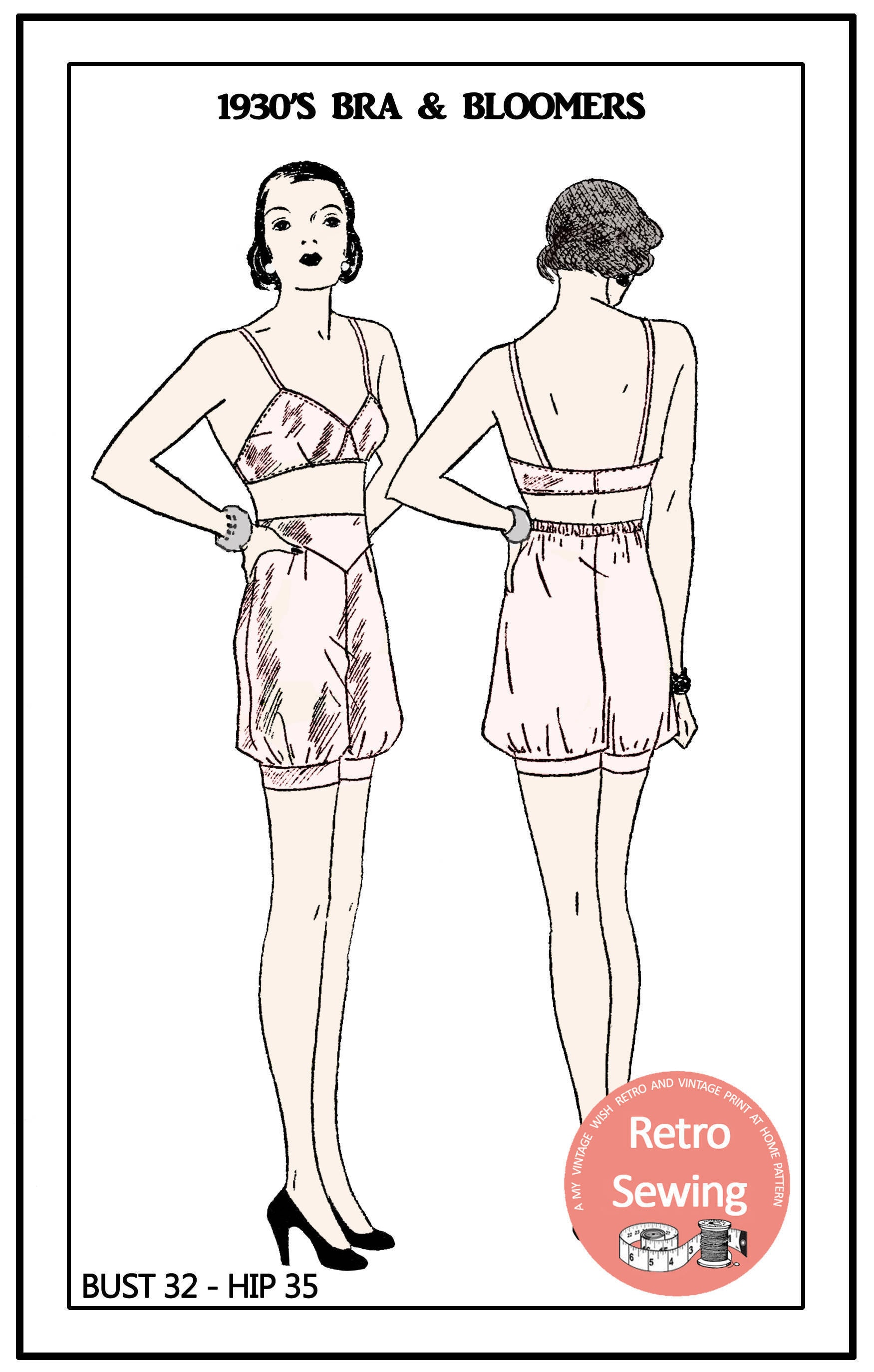 1940s Pattern, Bra, Brassiere, Pantie Knickers - Bust 38 (96.5 cm) –  Vintage Sewing Pattern Company