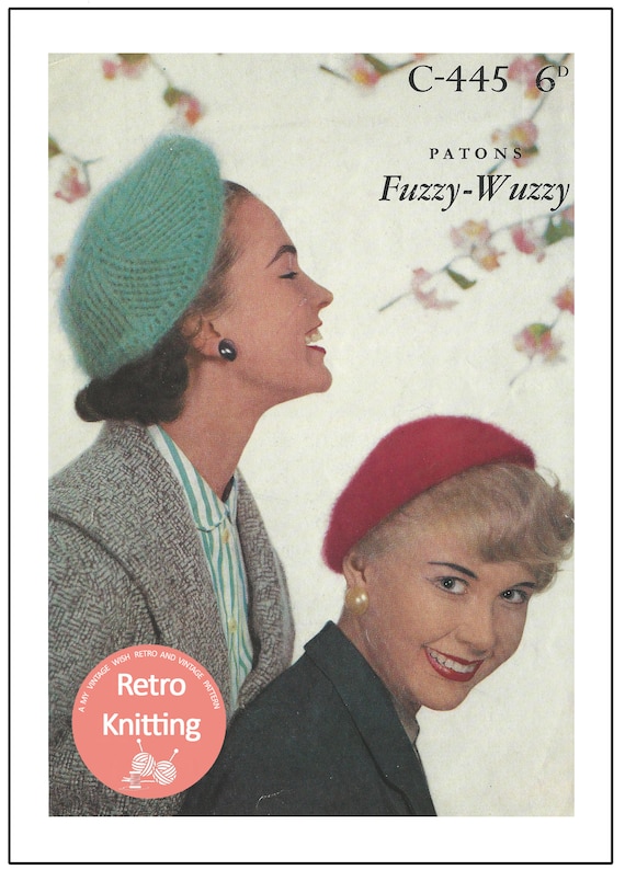 1950's Angora/wool Berets Knitting Pattern PDF Instant Download - Etsy