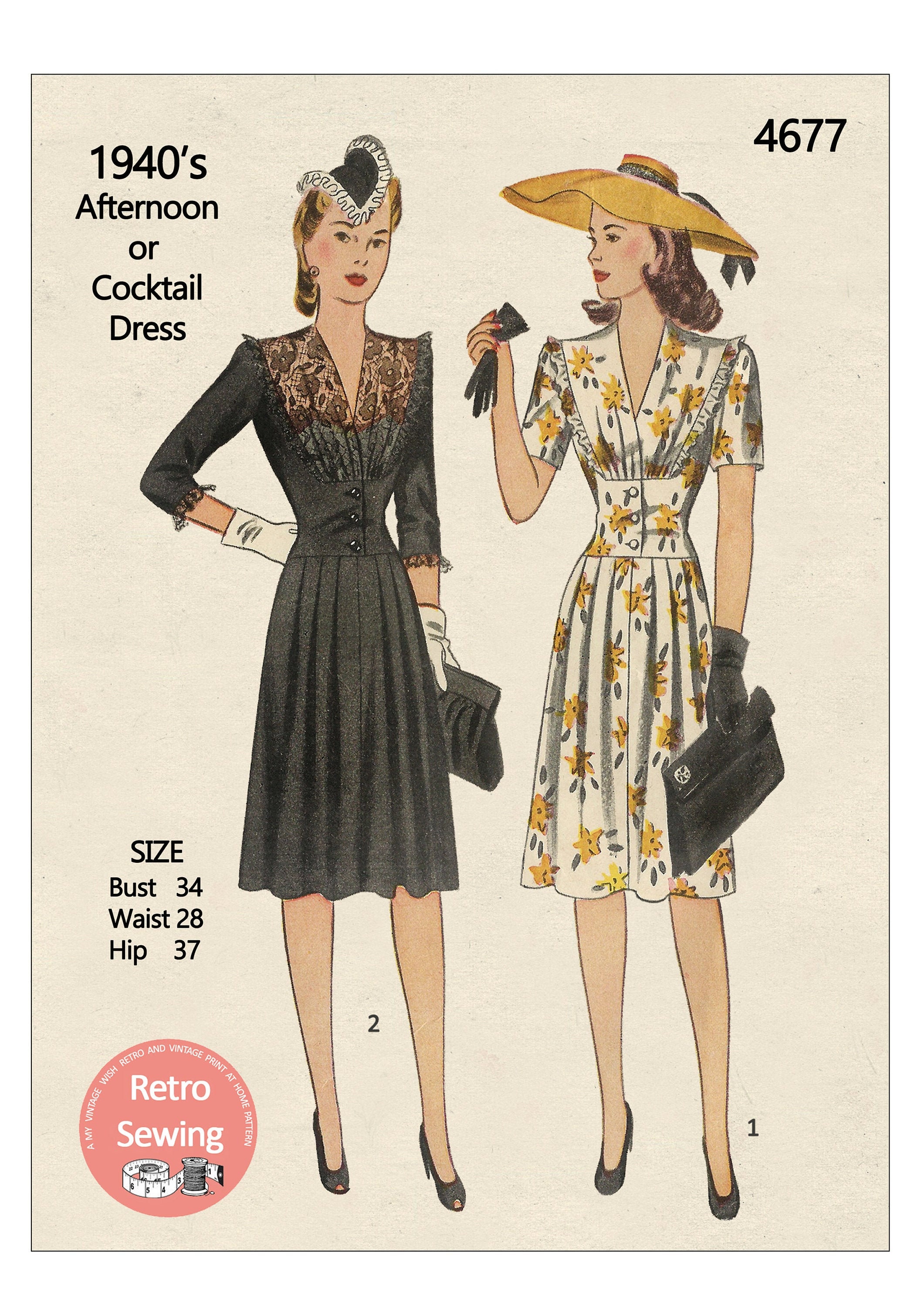 Afternooon Dress Sewing Pattern PDF ...