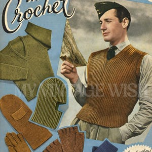 Folleto de patrones en PDF de lana de guerra de los años 40 en crochet