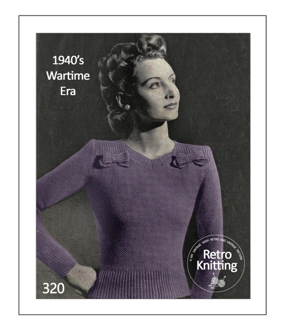 1940/'s Wartime Sweater with Bows