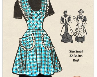 1950s Apron Ready Printed Sewing Pattern 32-34 Bust - Etsy