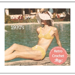 1970s Bikini Retro Crochet Pattern - PDF Instant Download