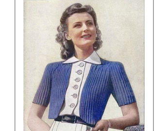 Modèle de tricot boléro pour débutants des années 1940 - PDF Téléchargement instantané