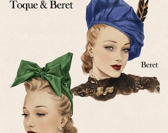 1930s Hat and Beret Ready Printed French Sewing Pattern
