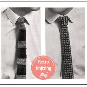 Men's Skinny Ties PDF Knitting Pattern