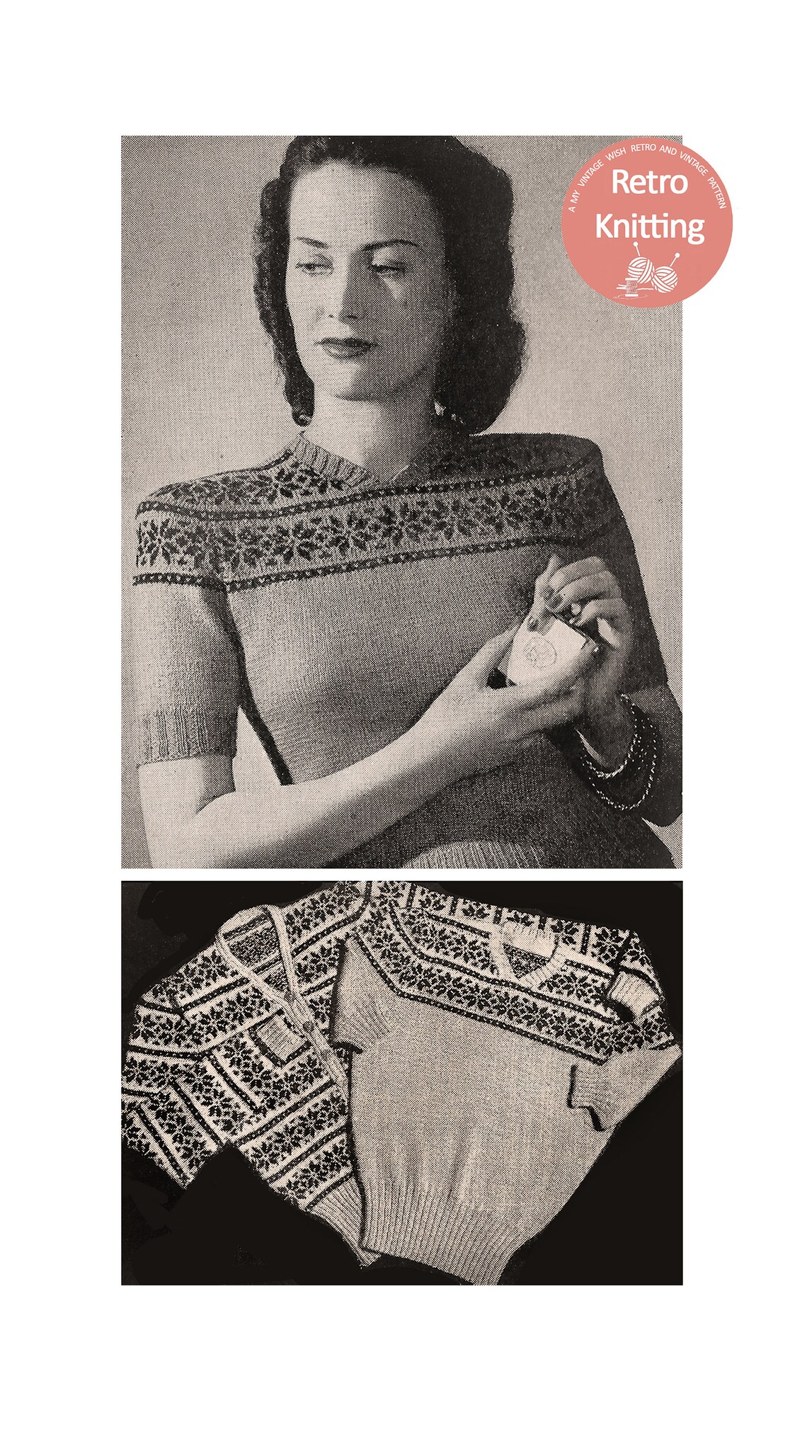 1940's Wartime Knitting Pattern for a Fair Isle Twin Set - Etsy