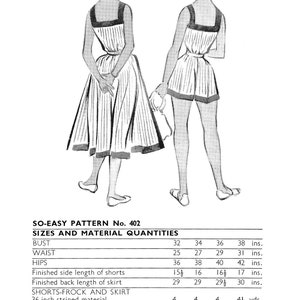 1950s Play Suit and Skirt Sewing Pattern Rockabilly Pin up Paper ...