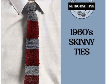 Men's Skinny Ties PDF Knitting Pattern