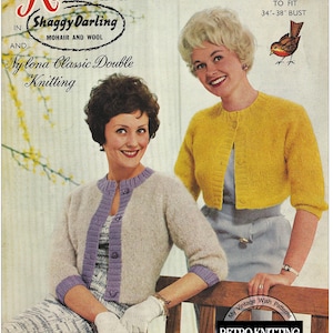 1950's Winter Boleros PDF Knitting Pattern in Three sizes