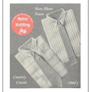Men&#39;s Skinny and Shaped Ties Vintage Knitting Pattern - PDF Instant Download