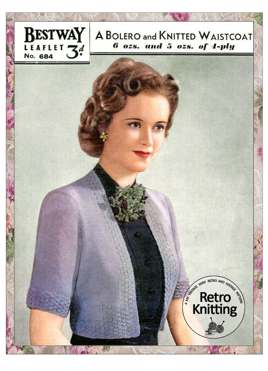 1940s Pretty Bolero Knitting Pattern PDF Knitting Pattern - Etsy UK