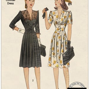 1940s style party dress 1940s Cocktail Dresses, Party Dresses