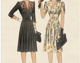 Patron De Couture Vintage Années 1940 - Modèle B34 NUIT - Economy Design E94 - Pièces Non Découpées