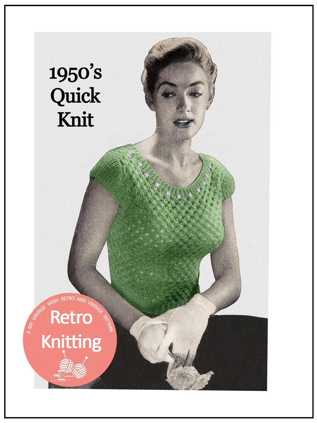 1950s Quick Knit Jumper Knitting Pattern PDF Instant Download - Etsy