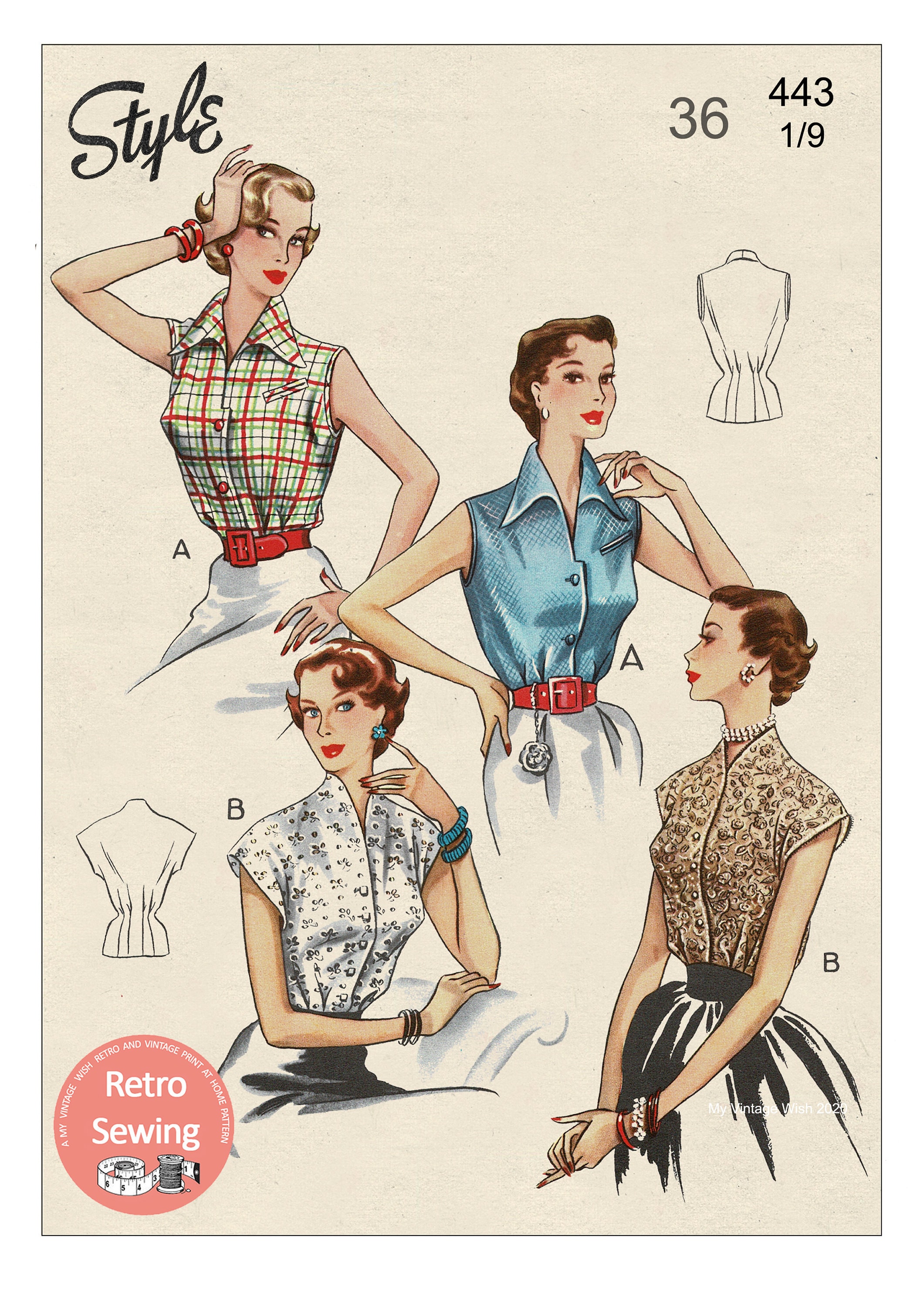 50s style cheap blouse