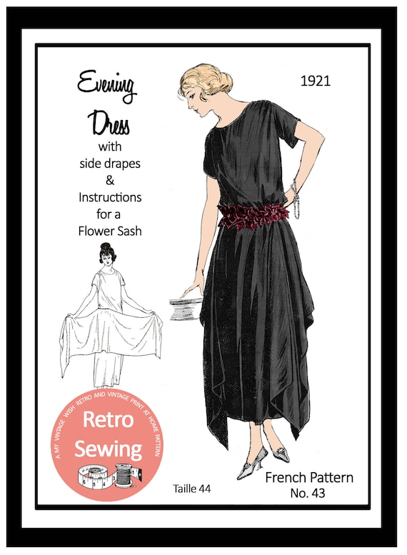 1940s Evening Cocktail Dress Pattern Vogue 6264 Bias Flared Skirt Flirty  Scalloped Peplum Lovely Wide Neckline Cap Sleeves Bust 32 Vintage Sewing  Pattern