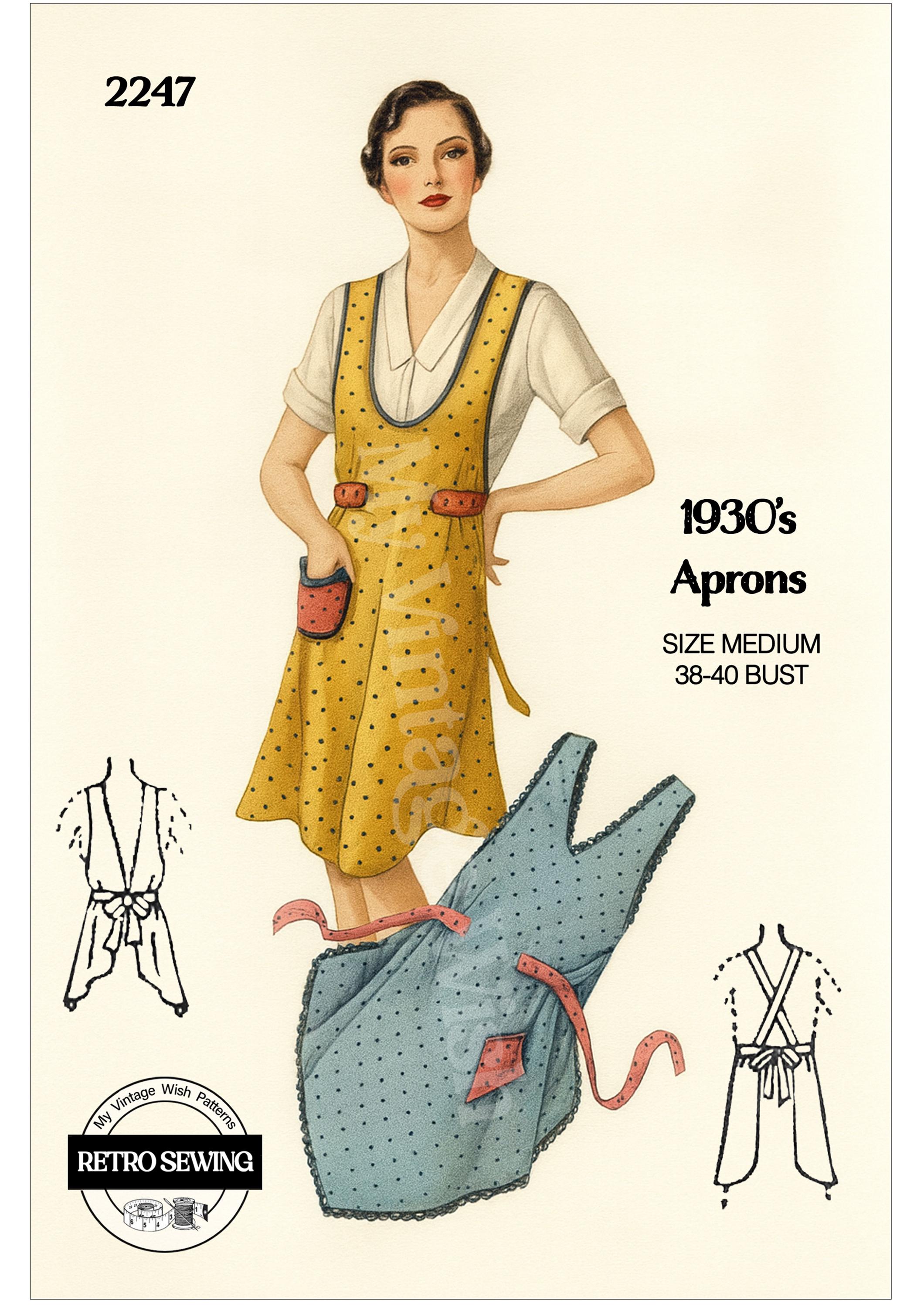 1930s Tulip or Diamond Hem Apron Sewing Pattern | PDF Download