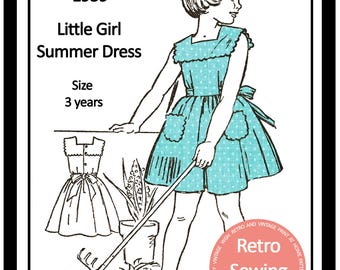 Toddlers Summer Dress 1950s Vintage French Sewing Pattern - Paper Pattern