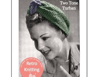 1940s Wartime Turban PDF Knitting Pattern
