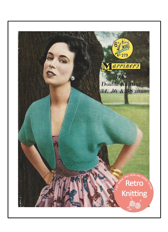 binair totaal Kijker 1950s Easy Garter Stitch Bolero PDF Knitting Pattern 34 36 - Etsy Singapore