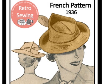 1930s Ladies Trilby Hat PDF Print at Home Sewing Pattern