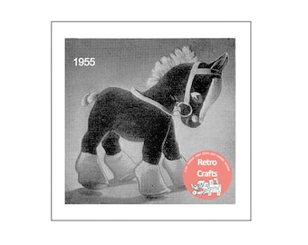 1950's Toy Horse Sewing Pattern  - PDF Toy Pattern - Instant Download - Doll Pattern