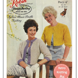 1950's Winter Boleros PDF Vintage Knitting Pattern Bust 34 - 36 - 38