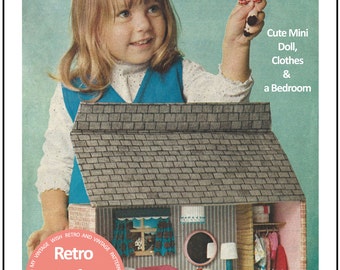 1960's Doll & House Sewing/Craft Pattern - PDF Craft Pattern - Dolls House Pattern