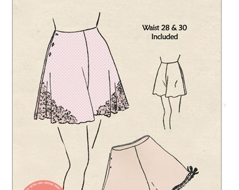 1940s French Knickers Sewing Pattern, 28-30 Waist (PDF Pattern)